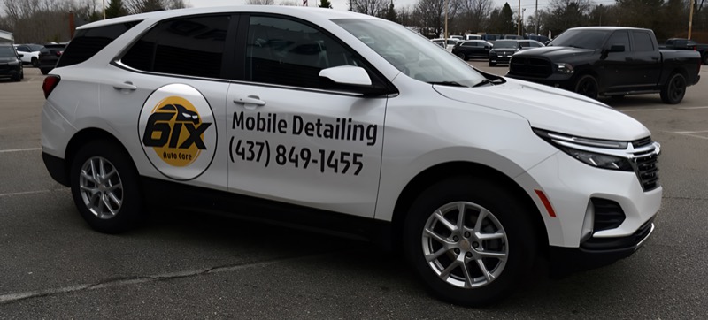 White Chevrolet Equinox with 6ix Auto Care branding — Mobile Detailing (437) 849-1455